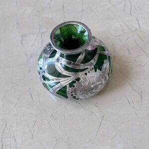 Emerald Green Glass Perfume Bottle